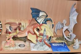 SIX ENCHANTICA DRAGON FIGURES, limited edition figures with certificates: Dragon Duel Snowhawk no