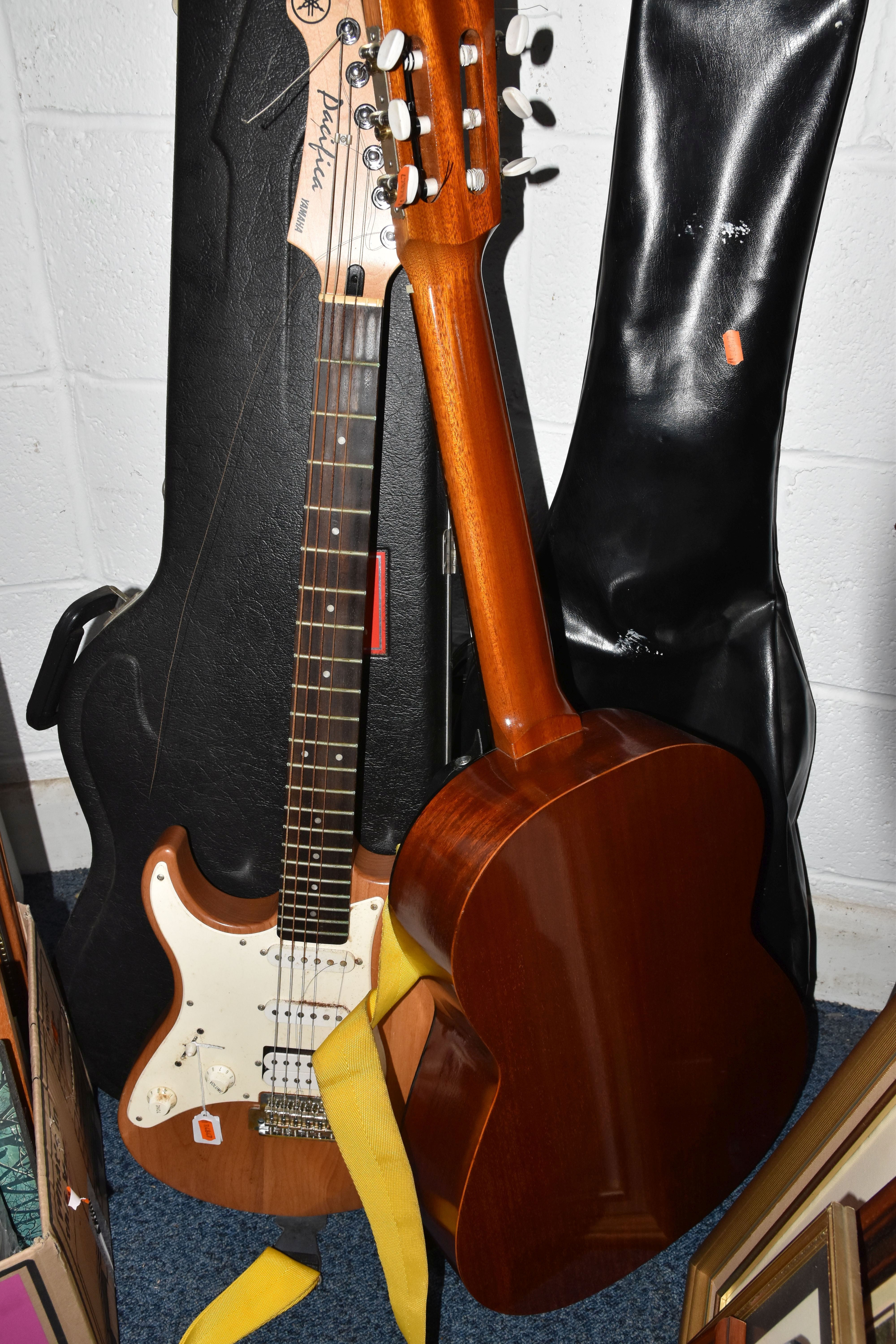 TWO GUITARS, comprising a Yamaha 'Pacifica' electric guitar with natural maple finish, serial number - Image 9 of 10