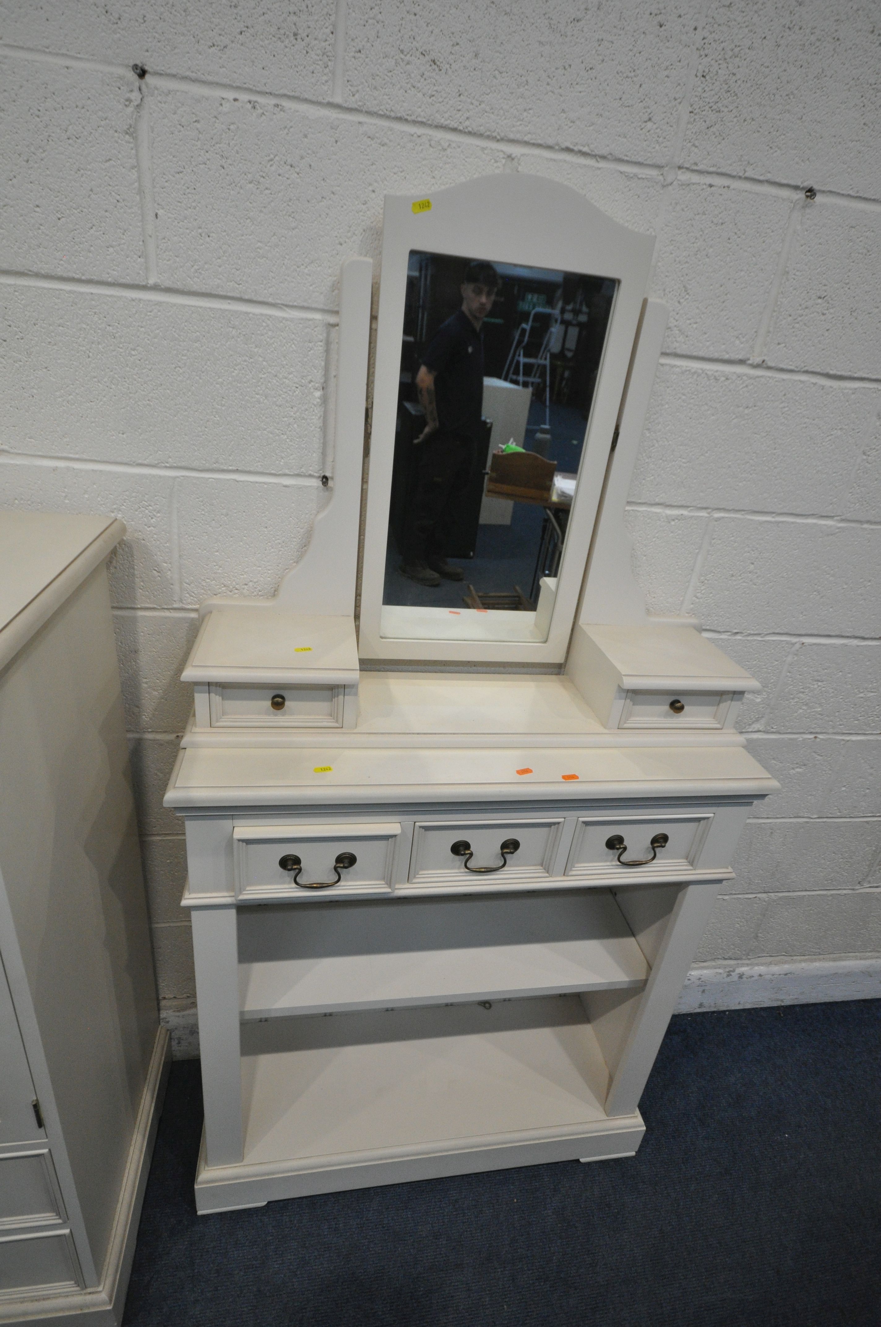 YP FURNITURE, A CUPBOARD WITH THREE ASSORTED CUPBOARD DOORS, and four