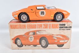 A BOXED MAINSTREAM PRODUCTIONS PLASTIC RADIO CONTROL FERRARI TYPE 250 LE MANS, not tested, appears