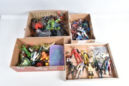 A COLLECTION OF LOOSE MODERN ACTION FIGURES AND ACCESSORIES, to include Batman and Batmobile,