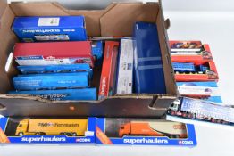 A QUANTITY OF BOXED DIECAST AND PLASTIC COMMERCIAL VEHICLES, to include Corgi Superhaulers, model