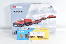 A BOXED CORGI CLASSICS LIMITED EDITION HEAVY HAULAGE 2 X SCAMMELL CONTRACTOR, NICOLAS TRAILERS AND