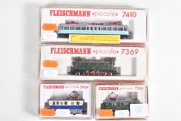 FOUR BOXED FLEISCHMANN PICCOLO N GAUGE ELECTRIC LOCOMOTIVES, , class ET99 Rack & Pinion
