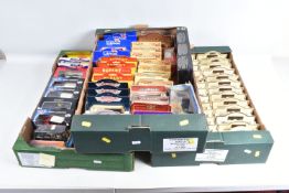 A LARGE QUANTITY OF BOXED AND UNBOXED MODEL DIECAST VEHICLES, approximately 100 boxed vehicles