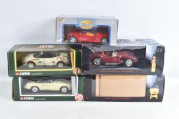 FIVE BOXED 1:18 SCALE DIECAST MODEL CARS, to include two Classico Collections a Ferrari 1972 312 P &