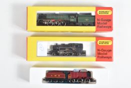 THREE BOXED AND PART BOXED N GAUGE LOCOMOTIVES, Hornby Minitrix Britannia class locomotive and