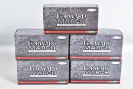 FIVE BOXED 1:32 SCALE CORGI FORWARD MARCH HAND PAINTED METAL FIGURES, to include a Battle of El