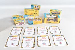 EIGHT MODERN BOXED CORGI TOYS DIECAST MODEL RACING VEHICLES, to include a Volkswagen 1200 in East