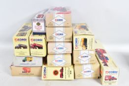 FOURTEEN BOXED CORGI CLASSICS DIECAST HAULAGE, COMMERCIAL AND BREWERY VEHICLES, to include Scammel
