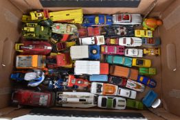 A QUANTITY OF UNBOXED AND ASSORTED PLAYWORN DIECAST VEHICLES, to include Corgi Toys Jaguar Mk. X