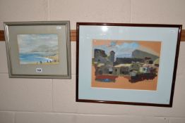 TWO LATE 20TH CENTURY DECORATIVE PICTURES, comprising 'Sunday Morning, Llandudno' depicting