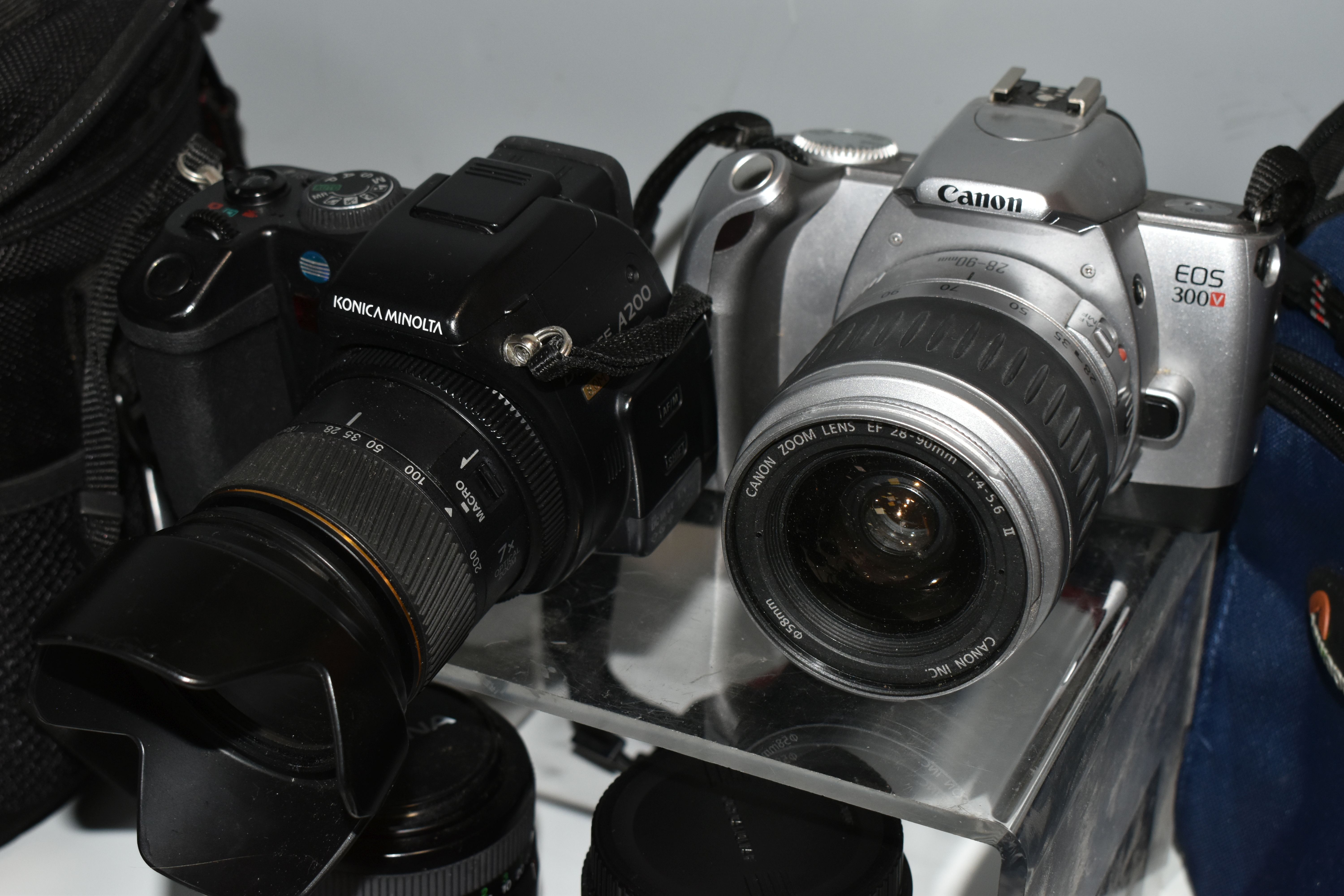 TWO BOXES OF MOSTLY CAMERAS AND LENSES to include a Canon EOS 350D fitted with a zoom lens 75- - Image 10 of 15