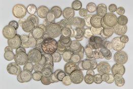 A BAG OF MOSTLY .500 SILVER COINS, over 900 grams, Crown and Half-crowns etc