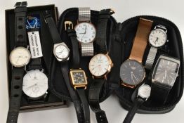 A SMALL ASSORTMENT OF WRISTWATCHES, to include a gents 'Skagen Denmark', quartz movement,