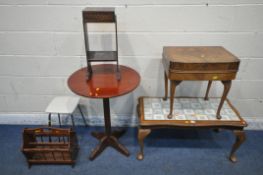 A SELECTION OF OCCASIONAL FURNITURE, to include a coffee table, a small table with a hinged