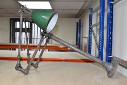 A VINTAGE INDUSTRIAL WALL LIGHT, Dugdills - A vintage 1940s industrial engineers articulated multi