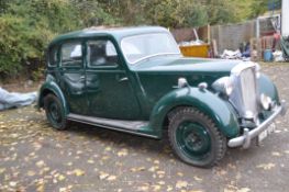 A 1948 ROVER P3-60 FOUR DOOR SALOON CAR IN GREEN, with a 1595cc petrol engine, four speed manual