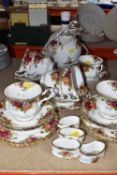 A COLLECTION OF ROYAL ALBERT 'OLD COUNTRY ROSES' TEAWARE, comprising seven cups, seven saucers,