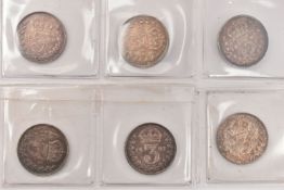 A VICTORIA 3d GROUP OF COINS TO INCLUDE, 1886, 87, 88, 89, 1900 and 1901 with various grades VF