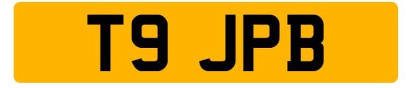 T9 JPB - UK PRIVATE VEHICLE REGISTRATION NUMBER, held on DVLA V778 Retention Document, expires