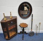 A 20TH CENTURY MAHOGANY CORNER CUPBOARD, with a single glazed door, width 69cm x depth 47cm x height