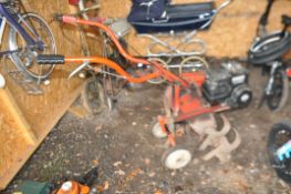 A WOLSELEY MAJOR MERRY TILLER ROTAVATOR with a Briggs and Stratton 3.5Hp engine (engine pulls freely