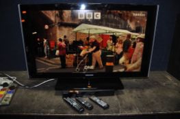 A SAMSUNG LE40A5561FXXU 40in TV WITH REMOTE and a Samsung DVD player with universal remote and