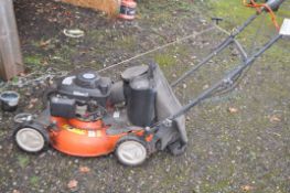 A HUSQVARNA R152SVA SELF PROPELLED PETROL LAWN MOWER, with grass box (engine pulls freely but hasn't