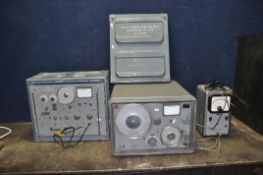 A MILITARY MARCONI CT402 MK2 SIGNAL GENERATOR with front cover, a Nelson Nm 2960 signals generator