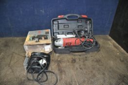 A POWERBASE XTREME ANGLE GRINDER IN CASE and a Black and Decker jigsaw in original box (both PAT