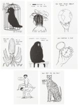 David Shrigley OBE, British b. 1968- The Black and White Collection #1; eight offset lithograph...