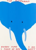 David Shrigley OBE, British b. 1968- The Elephant, Every Time I Think Of Him I Am Happy, 2022; ...