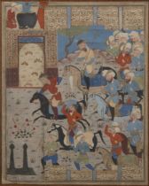 To Be Sold With No Reserve An illustration from a Shahnameh: Ardashir recognises his son Shapur ...