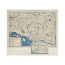 Two Japanese woodblock printed maps of Japan Edo period Comprising of Bansei Oedo ezu (or Banse...