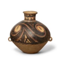 A Chinese painted pottery jar Neolithic period, Majiayao culture Typically painted to the shoul...
