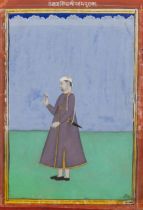 To Be Sold With No Reserve A standing portrait of a Maharaja, Udaipur, Mewar, India, 19th centur...