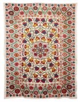 To Be Sold With No Reserve An embroidered wedding Susani, Bukhara, Uzbekistan, 20th century, wit...