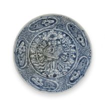 A Chinese Zhangzhou (Swatow) blue and white 'phoenix' dish Ming dynasty, 16th/17th century The ...