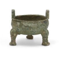 A Chinese archaistic ritual tripod food vessel, ding 20th century Cast in the Western Zhou styl...