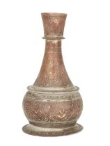 To Be Sold With No Reserve An engraved copper vase, North India, 19th century, of drop-shaped...