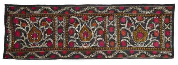 To Be Sold With No Reserve An embroidered tent hanging with prayers, Uzbekistan, early 20th cent...