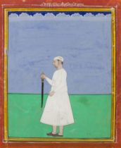 To Be Sold With No Reserve A standing portrait of a Maharaja, Udaipur, Mewar, India, 19th centur...