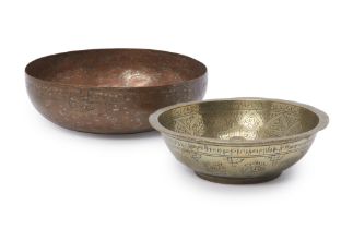 To Be Sold With No Reserve Two engraved magic bowls, Persia and India, 18th century, the first b...