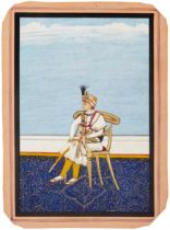 A seated portrait of a young prince, Rajasthan, North India, late 19th/early 20th century, facing...