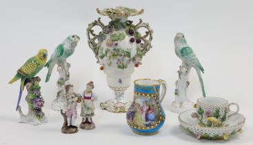 A collection of Continental porcelain figures and collectables, 19th - 20th centuries, to include...