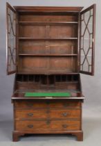 A George III mahogany bureau bookcase, last quarter 18th century, 213cm high, 110cm wide, 56cm deep