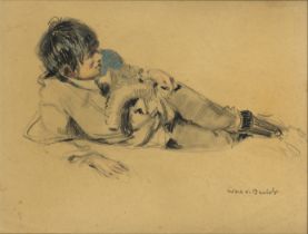 Wera von Bartels,  German 1886-1922-  Three Figure Studies: Study of a boy lying on his side; St...