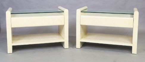 Enrique Garcel, a pair of tessellated stone bedside tables, late 20th century, with label to back...