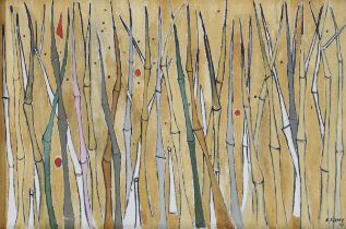 E. O’Leary,  mid-20th century -  Bamboo, 1957;  oil on board, signed and dated lower right 'E O...